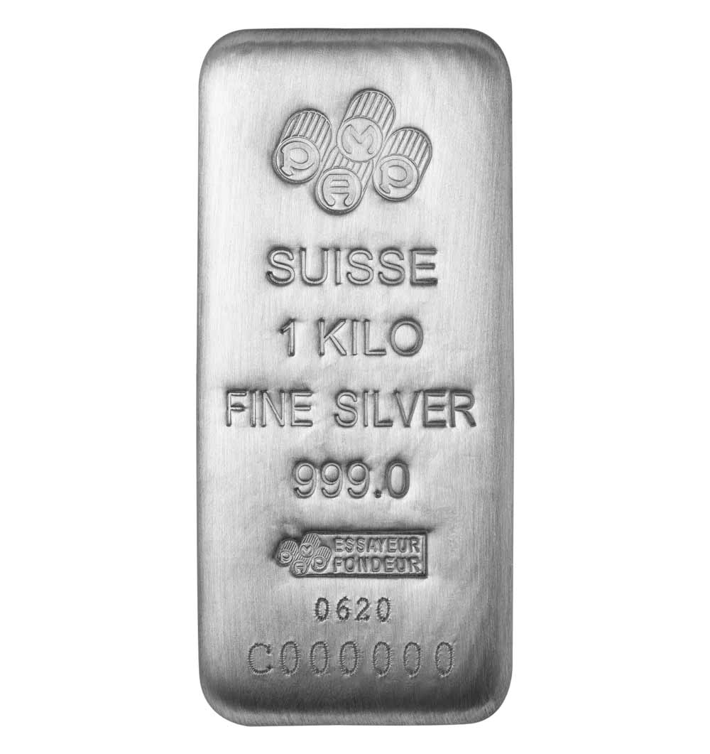 1 Kilo Silver Cast Bar - PAMP Suisse