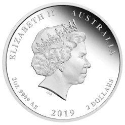 Alternative view of Australian Lunar Silver Coin Series II 2019 Year of the Pig - 2oz Silver Bullion Coin