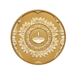 Alternative view of Diwali 1oz silver gilded medallion - 2023