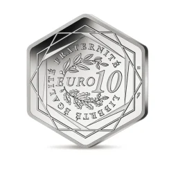 Alternative view of Olympic Games Paris 2024 - 10€ Silver Hexagonal Coin Hercule