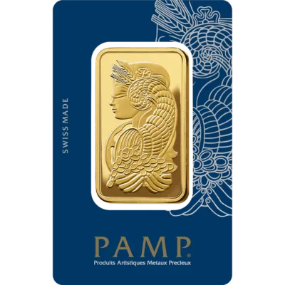 50g Gold Minted Bar PAMP Suisse Fortuna