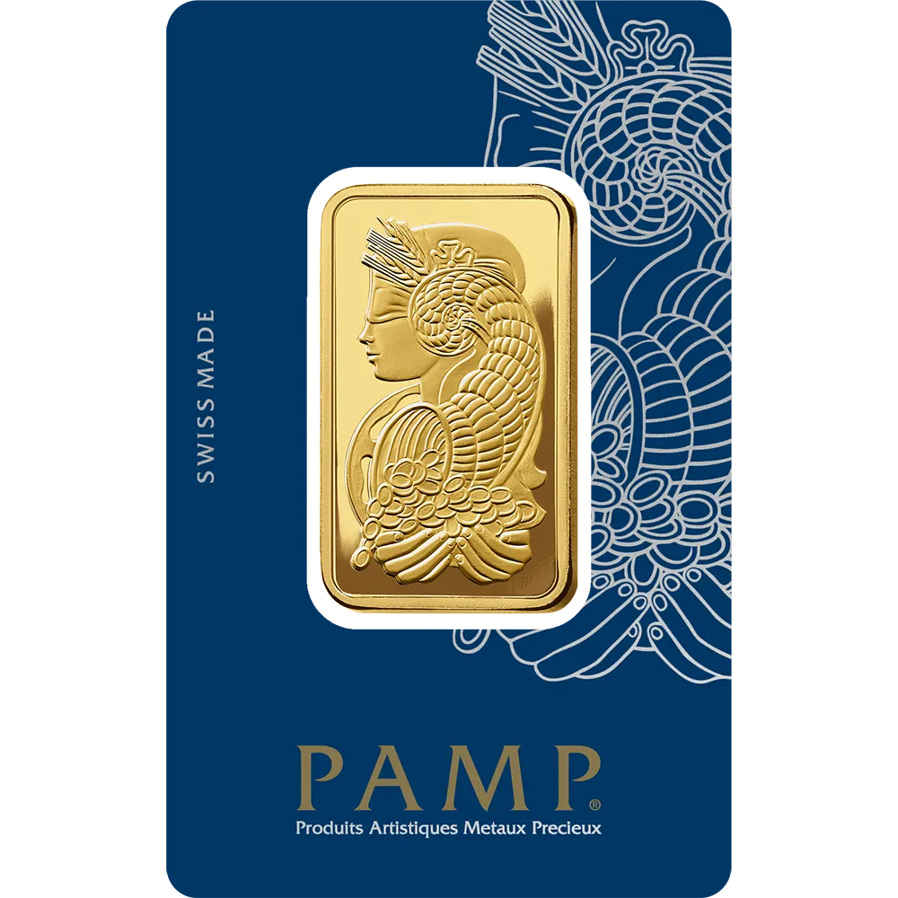 1 Oz Gold Minted Bar PAMP Suisse Fortuna