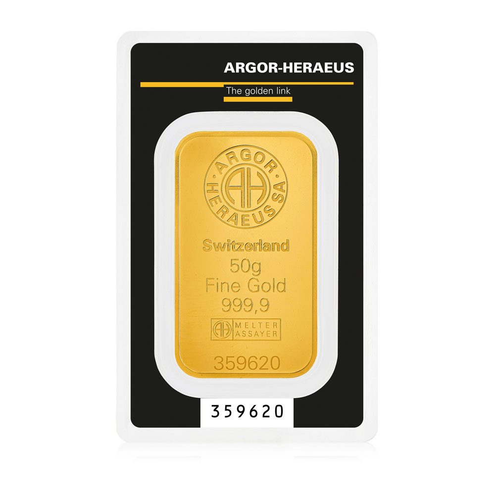 50g Minted Gold Bar – Argor-Heraeus Kinebar 999.9 - Image 2